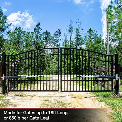 Mighty Mule MM572W HD Dual Arm Gate Openers 12 V Wireless AC/Battery Powered Automatic Gate Opener