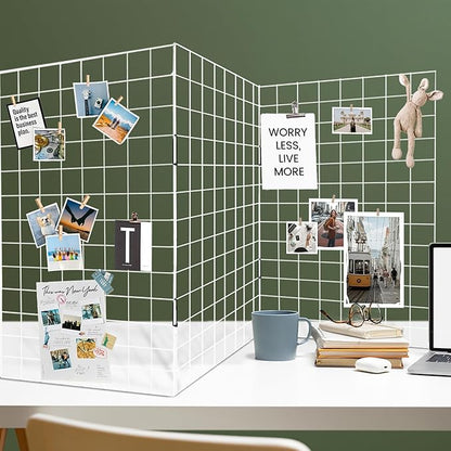 Koretech Grid Wall Panels 3 Pcs, Commercial Grade Gridwall Panels, Metal Grid Wall Panel Display Stand, You Can DIY 6 Pack 2'x3' or 3 Pack 2'x6', White