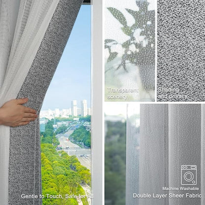 Blindify Motorized Sheer Vertical Blinds with Remote, Light Filtering Smart Vertical Blinds Work with Alex Google Home, Horizontal Blinds for Sliding Glass Doors, Customize(Linen Dark Gray)