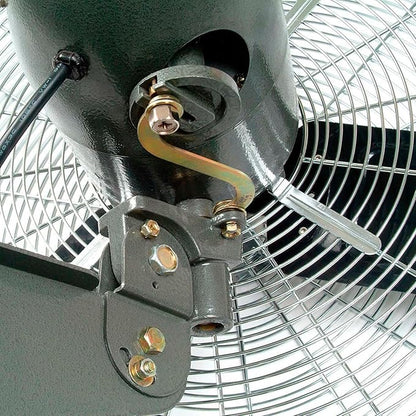 Global Industrial Commercial Wall Mount Fan, Fixed and Oscillating, 30" Diameter, 1/3 HP, 3 Speed, 8775 CFM at 1100 RPM, Tilting Head, For Indoor Use Only