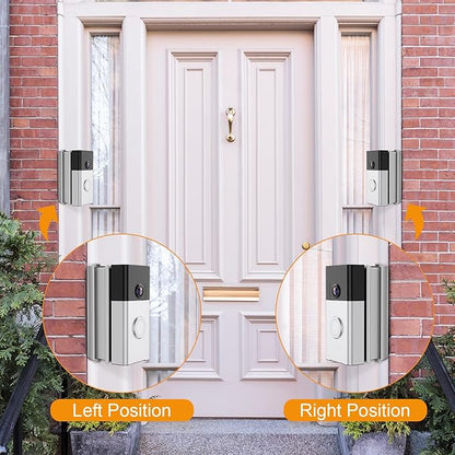 NANW Adjustable 30 to 55 Degree Doorbell Angle Mount Compatible with Video Doorbell 1/2/3/4/Wired/Pro/(2020 Release), Replacement Mounting Bracket Wedge Kit, Silver