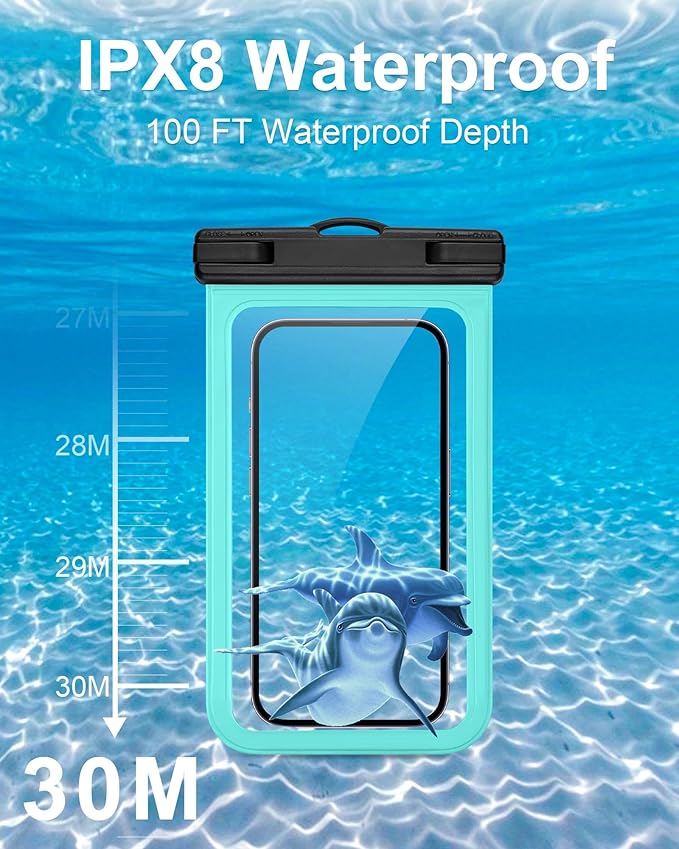 3-Pack Waterproof Phone Pouch for Cruise Essentials 2025, Beach Vacation Essentials for Cruise, Dry Bag for Travel Kayak Accessories, Water Proof Case for iPhone 15 14 13 12 Plus Pro Max Galaxy Pixel