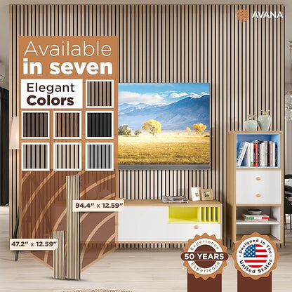 Avana Acoustic Wood Wall Panels – 47.2 X 12.6 White Oak Acoustic Panels 2 PCs – Modern Wall Panels For Interior Wall Decor For Homes, Offices, Studios – Sturdy And Durable Wood Panels For Wall