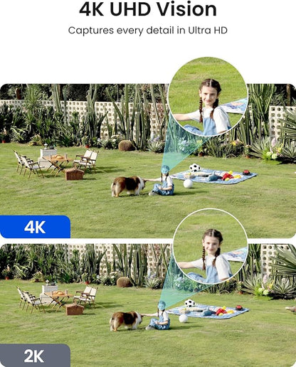 REOLINK Argus 4 Pro Black, 4K Dual-Lens 180° Solar Security Cameras Wireless Outdoor, 8MP ColorX Night Vision for Home Surveillance, 5G/2.4GHz WiFi, AI Detection, No Subscription, Home Hub Compatible