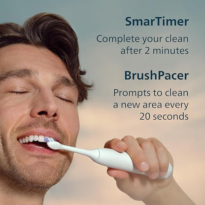 Philips Sonicare 6700 Series Electric Toothbrush - Next-Generation Sonicare Technology, Pressure Sensor, 9 Brushing Settings, SmarTimer, BrushPacer, 21-Day Runtime, Travel Case, White, HX7410/07