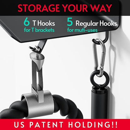 Crostice 1-Tier Floating Shelf Compatible with Tonal Accessories, Home Gym Storage Shelf, Gym Rack Wall Mount Organizer, Workout Metal Holder, T-Bracket Lock Adapters Hanger, US Patent Holding