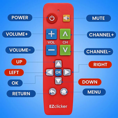 Samsung Replacement TV Remote Compatible with Samsung TV's ONLY (Red) Big Button TV Remote Control, Simplified and Easy to Use (2xAAA Batteries not Included)