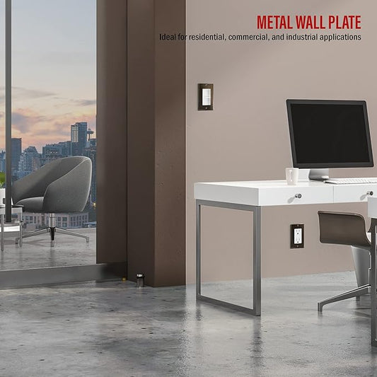 ENERLITES Decorator Switch Metal Wall Plate, Stainless Steel Outlet Cover, Corrosion Resistant, Standard Size 1-Gang 4.50" x 2.76", Stainless Steel 201, 7731-PBK, Polished Black