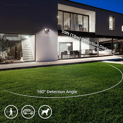 LEONLITE 3CCT LED Security Light, Motion Sensor Outdoor Lights, Dusk to Dawn, ETL Listed, Adjustable Heads, 3000K4000K5000K Selectable, Motion Detector Flood Light for Outside, IP65 Waterproof, Bronze