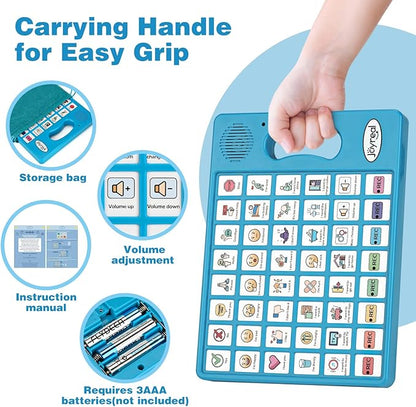 Joyreal AAC Device for Autism, Non Verbal Communication Tools for Speech Therapy & Stroke Rehab. Speech Communication Tablet, Autism Talking Aids with 8 Programmable Buttons & Adjustable Volume