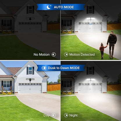 SANSI 36W 3600LM LED Motion Sensor Outdoor Light, 50,000 Hrs Lifespan Security Light, 350W Equiv 5000K Dusk to Dawn IP65 Flood Light, Super Bright for Backyard, Black, Bright Series, not Solar