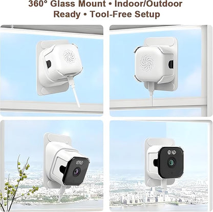 HURRISE 2K Window Camera, WiFi Indoor Cameras for Home Security with Al Color Night Vision, Person & Motion Detection,24/7 Recording