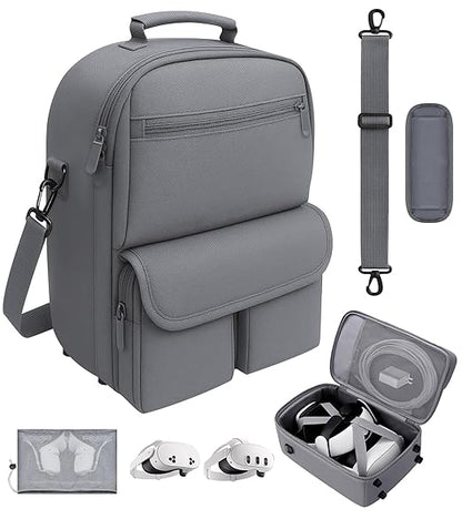 YRXVW Large Carrying Case for Meta Quest 3S/3/2, Compatible with BOBOVR & Kiwi Battery Head Straps, Waterproof & Drop-Resistant VR Travel Case for Accessories & Home Storage and Travel