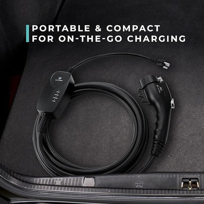 Lectron Portable Level 1 J1772 EV Charger with Wi-Fi/App Control - 12 Amp, 120V Portable Charger with NEMA 5-15 Plug, 16ft Charging Cable - for J1772 Electric Vehicles ONLY