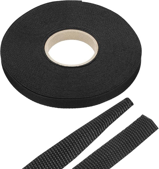 MECCANIXITY Braided Cable Sleeves Heat Shrinkable Fabric Sleeving, 3/8" 60ft Black 2:1 Ratio Heat Shrinkable Cord Protector for Harness Cable, Network Cable Protection, Cable Management