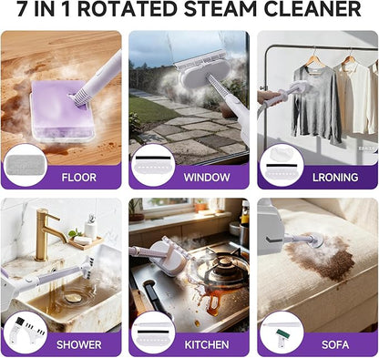 AAOBOSI Steam Mop, 1300W Powerful Detachable Handheld Steamer with 350ml Tank, 11 Multi-purpose Accessories, 23FT Power Cable, Steam Mops for Floor Cleaning, Tiles, Windows, Carpets, Furniture