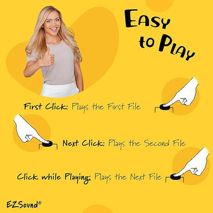 EZSound Multiplay Push Button Recordable Sound Chip | Plays Multiple Recordings | Recordable Sound Module | Push Button Control | Card Sound Recorder | Card Voice Recorder | Custom Button Record