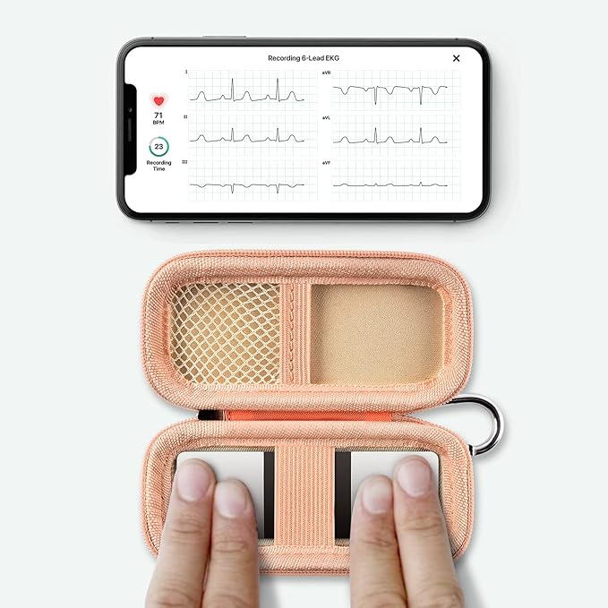 Heart Monitor Case Compatible with AliveCor Kardia Mobile ECG/for KardiaMobile 6L for Apple and Android Device - CASE ONLY (Pink)