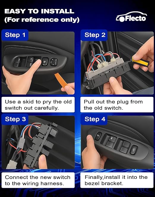 Flecto 15883323 Master Power Window Switch & Bezel Driver Side Compatible with 2003-2007 Chevy Avalanche/Silverado/GMC Yukon/Cadillac Escalade