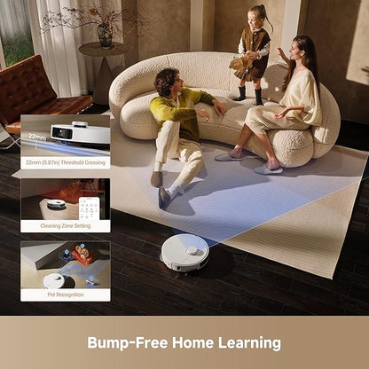 Mova P50 Pro Ultra Robot Vacuum and Mop, 19,000Pa Suction with Anti-Tangle Brush, Removable & Liftable Mop for Carpet & Floor, 167℉ Mop & Washboard Self Drying & Cleaning, Auto Empty & Refill