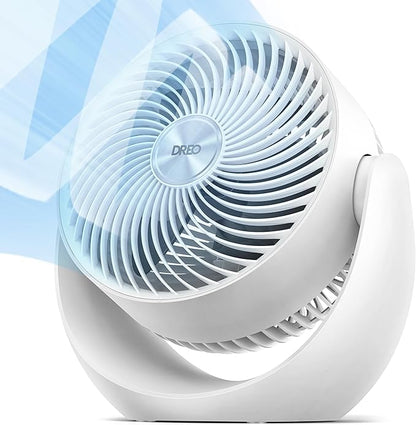 Dreo Fan for Bedroom, Table Air Circulator for Whole Room, 11 Inch, 40ft Strong Airflow, 120° Adjustable Tilt, 28db Low Noise, Quiet, 3 Speeds, 2025 New Desk Fan for Office, Kitchen, Home