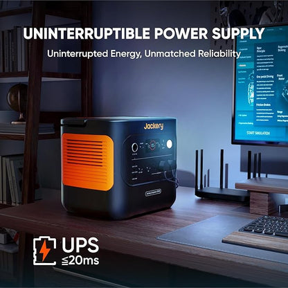 Jackery Solar Generator 2000 v2 with 4x100W Light and Protective Bag, 2042Wh/2200W LFP Portable Power Station, 20ms UPS Home Backup, USB-C PD 100W Fast Charging for Power Outages, Emergencies, Camping