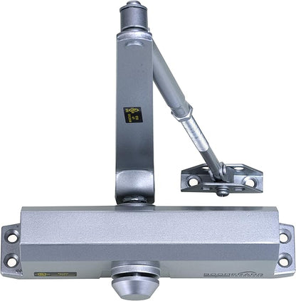 Boomerang Medium Duty Automatic Commercial Door Closer - D703 Hydraulic UL 3 hr. Fire Rated Closer, Surface-Mounted Size 3 for Home & Light Commercial Doors, Aluminum/Silver (US26D)