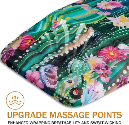 BOCHEERY Ergonomic Mouse Pad Wrist Support,Upgrade Mousepad with Massage Design,Non-Slip PU Base Desktop Mouse Pads for Pain Relief, Computer, Office & Home,12 x 8 in（F-Abstract Cactus）