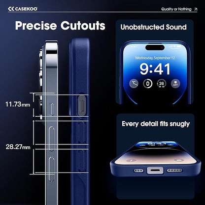 CASEKOO Designed for iPhone 14 Pro Case with Magnetic Invisible Stand [Military Drop Protection] [Compatible with MagSafe] Shockproof Slim Translucent Matte Pro Case 6.1 Inch, Blue