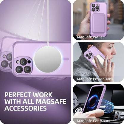 BERFY Magnetic for iPhone 16 Pro Case, Compatible with MagSafe, Built-in Privacy Screen Protector and Upgraded Camera Protection, Anti-Spy Full Body Shockproof Phone Case for 16 Pro 6.3", Light Purple