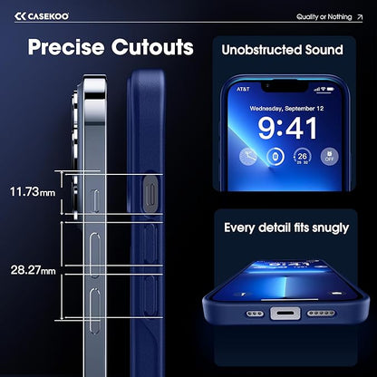 CASEKOO Designed for iPhone 13 Pro Max Case with Magnetic Invisible Stand [Military Drop Protection] [Compatible with MagSafe] Shockproof Translucent Matte Slim Promax Phone Cover 6.7", Blue