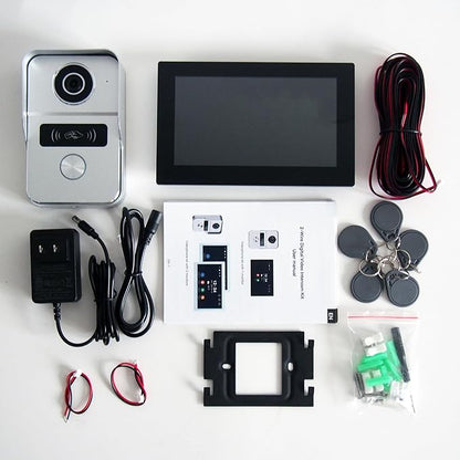 KeonBell 2 Wired Video Intercom System, 7 Inches Video Doorbell Camera with Monitor, Wired Video Door Phone HD Camera Kits Support tuya, Two Way Talk, Video Recording, Remote Unlock for Smart Home