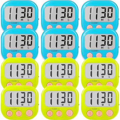 Classroom Timers for Teachers Kids Large Magnetic Digital Timer Teacher Supplies 12 Pack-Blue Green