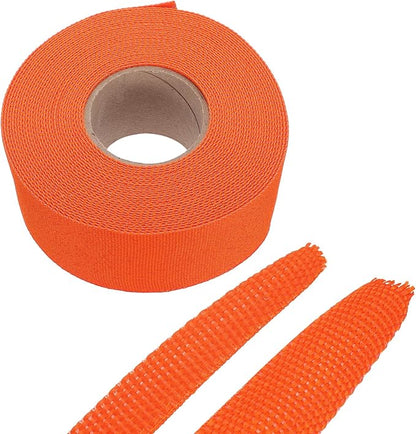 MECCANIXITY Braided Cable Sleeves Heat Shrinkable Fabric Sleeving, 1 9/16" 40ft Orange 2:1 Ratio Heat Shrinkable Cord Protector for Harness Cable, Network Cable Protection, Cable Management
