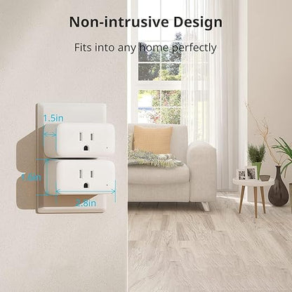 【2025 New】 SwitchBot Smart Plug Mini 15A(1 Pack), Energy Monitor, Smart Home WiFi(2.4GHz) & Bluetooth Outlet, Compatible with Alexa & Google Home, APP Remote Control & Timer Function, No Hub Required