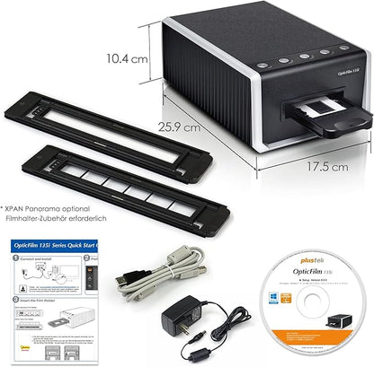 Plustek OpticFilm 135i - Automatic Film & Slide Scanner, Batch converts 35mm Slides & Film Negatives, Support 3rd Party Editing Software Export, Max. 7200 dpi