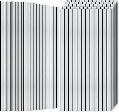 10 Pack Acoustic Wall Panels, Soundproof Panels with Simulated Wood Grain Finish, 47.2”x23.6” Decorative Acoustic Wall Panel for Office,Home Theater,Studio,Living Room, White Oak