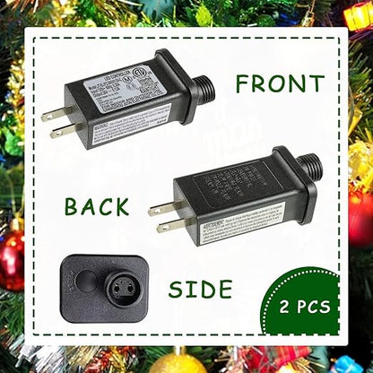 SIGANDG 30V 3.6W LED Transformer Replacement Class 2 Power LED Controller with 8 Modes Supply for Christmas String Light Inflatable Decorations IP44 Waterproof Low Voltage Transformer (2 Pcs)