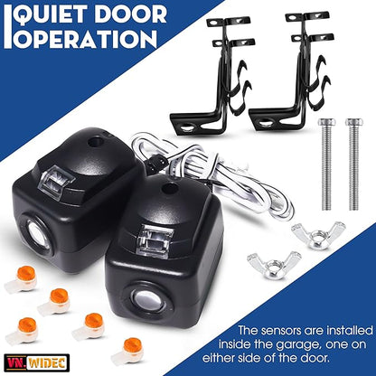 Upgraded 820CB Compatible with Liftmaster Chamberlain Sears Craftsman Garage Door Sensor & Brackets Replaces 41A5034/ G801CB-P/801CB/041-0136 for Craftsman Garage Door Sensors Openers Full Set