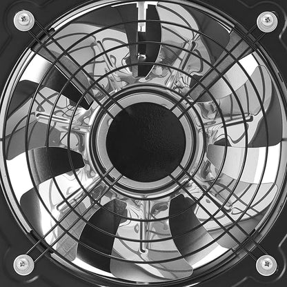 XUFOPLY 9.84 Inch Exhaust Fan, 110V 100W Wall Mounted Vent Fans 2600RPM Kitchen Bathroom Windows Fan Metal Extractor Fan for Attic, Garage, Window Ventilation (Black, 9.84 Inch)