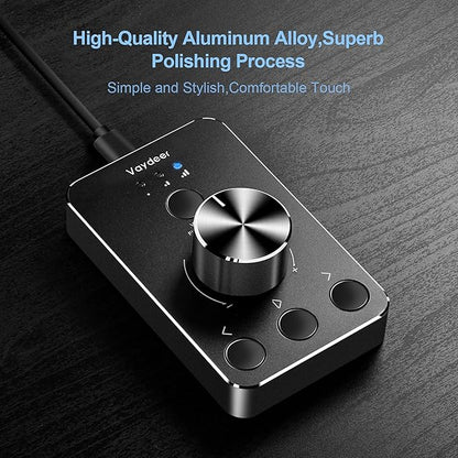 Vaydeer Volume Control Knob with One-Click Mute Function and 3 Volume Control Modes, USB Volume Knob Multimedia Controller for Win 7/8/10/Mac, Gift for Festivals Loved Ones