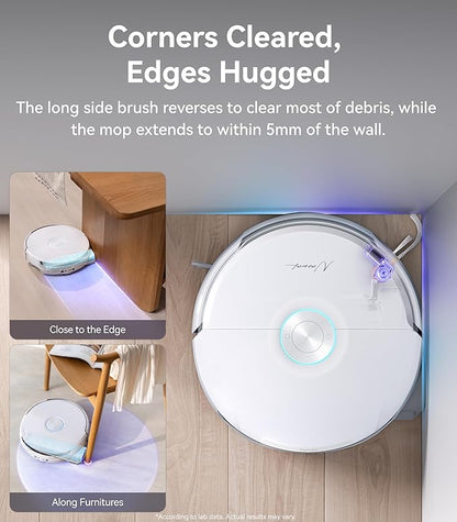 NARWAL Flow Robot Vacuum and Mop Combo, FlowWash Real-Time Self-Cleaning Track Mop, 22,000 Pa Suction, Dual-Camera AI Obstacle Avoidance, Carpet & Edge Cleaning, Self-Emptying Robot Vacuum