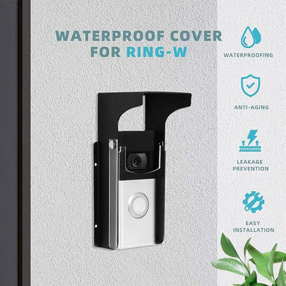 "Black Doorbell Rain Cover - Waterproof, Anti-Glare - Compatible with Blink/Google Nest/Arlo Video Doorbell".