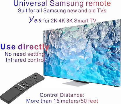 Replacement Remote for Samsung TV, Universal Remote Control for Samsung Smart TV 2025-2015 Neo, OLED, UHD, 4K, 2K, Infrared, No Voice, No Bluetooth, No OEM