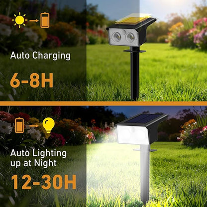 btfarm Solar Spot Lights Outdoor Waterproof, 8 Pack/3 Modes Motion Sensor Lights, Solar Powered Spotlights 2-in-1 Auto On/Off for Outside Pathway Yard Garden Landscape Lighting, Cool White