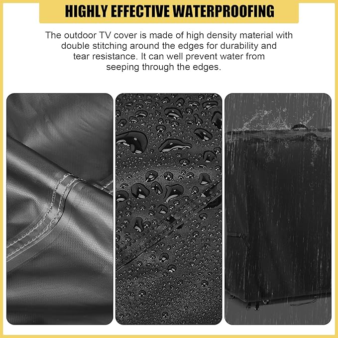 Hdenmist Outdoor TV Cover 44 Inch Weatherproof, Waterproof Outdoor TV Stand Covers for Rolling Mobile TV Stand Cart, TV Screen Protector Covers for Outside- 44”L x 14”W x 55”H(Cover Only)