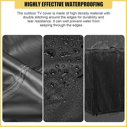Hdenmist Outdoor TV Cover 55 Inch Weatherproof, Waterproof Outdoor TV Stand Covers for Rolling Mobile TV Stand Cart, Heavy Duty TV Screen Protector Covers for Outside-55”L x 14”W x 55” Inch(Black)