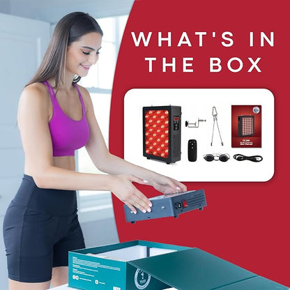 Red Light Therapy for Body & Face - FSA Eligible - 660nm & 850nm Infrared Red Light Therapy Panel for Skin, Muscles & Recovery – Full-Body LED Light Therapy Hanging Device
