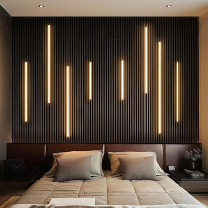 GZBtech Flexible LED Recessed Strip Light for Wood Slat Wall Panels 33FT, 3000K Warm White Cuttable Neon Rope Lighting with Remote Control, Dimmable IP67 Waterproof Black Strip Lights, ETL Listed