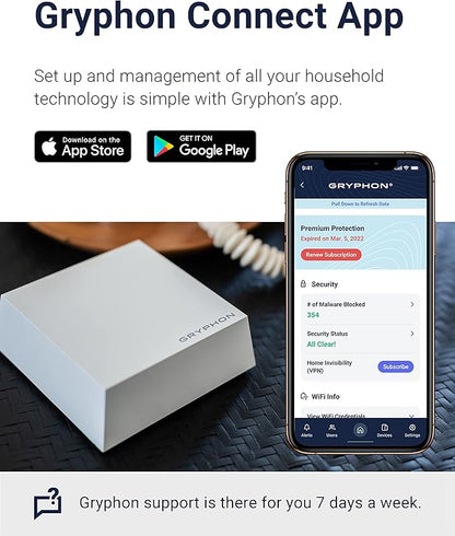 Gryphon Guardian Mesh WiFi Router and Parental Control System with Content Filters and Advanced Cyber Security